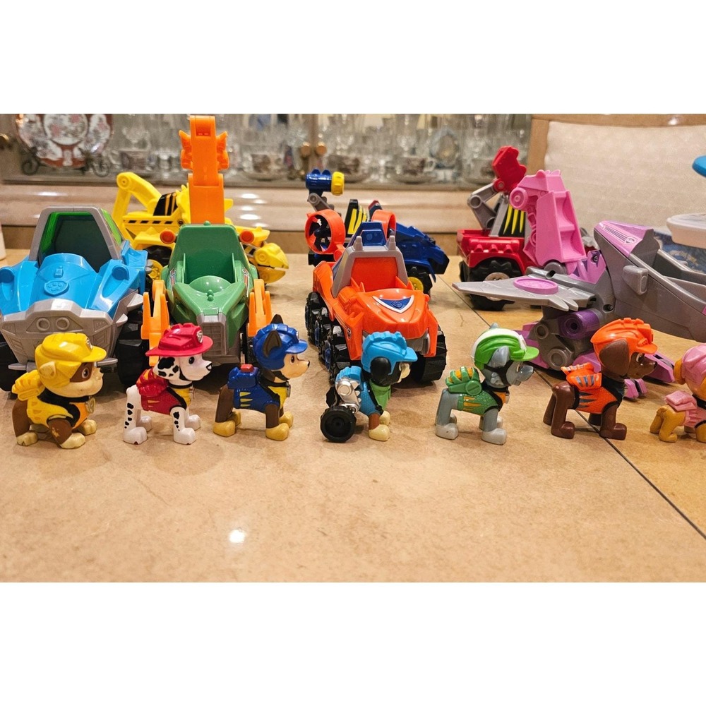 Paw Patrol Dino Rescue Vehicles and Pups Set Bundle Action Figures Toys for kids